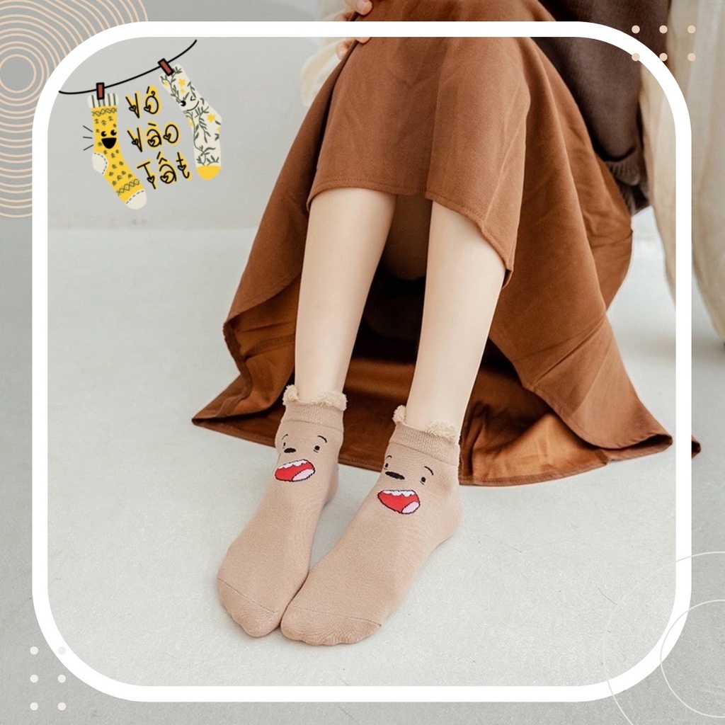 TẤT VỚ CỔ NGẮN 3 CHÚ GẤU CÓ TAI