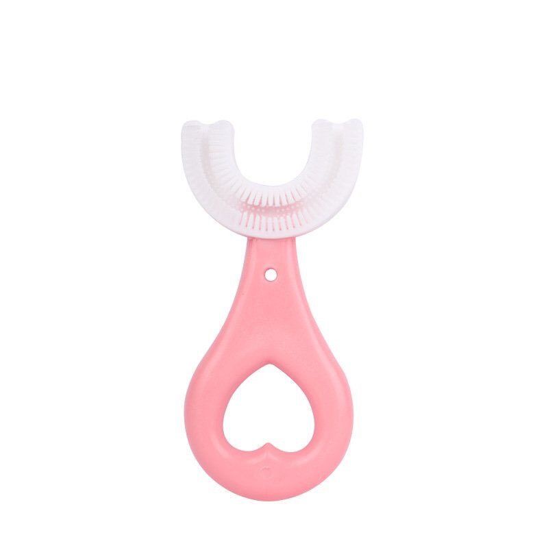 Bàn Chải Đánh Răng Chữ U, Bàn Chải Silicon Cho Bé Cùng Kem Đánh Răng Tạo Bọt Nuốt Được, Shop Bố Mốc