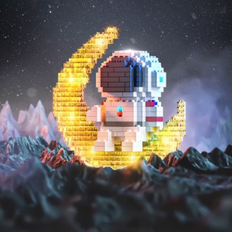 Bộ đồ chơi xếp hình nhà du hành vũ trụ dành cho bé DIY