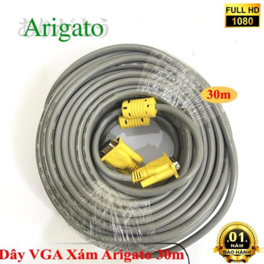 (GIÁ RẺ) - DÂY VGA 30m XÁM ARIGATO ARIGATO Đảm Bảo Chất Lượng.DVXA7