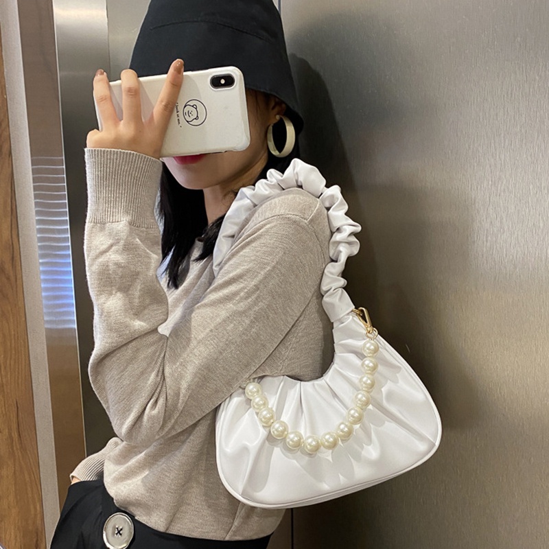 IELGY Túi Đeo Vai Đính Ngọc Trai Thời Trang Xinh Xắn Cho Nữ