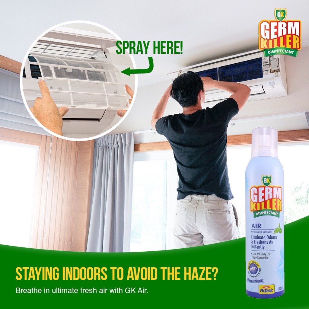 GERM KILLER AIR - Bình xịt diệt vi khuẩn, khử mùi, làm sạch không khí trong không gian kin. Công nghệ Mỹ, sx tại Singapo