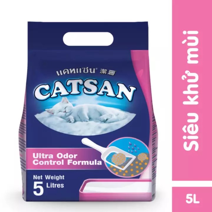 Combo Thức Ăn Mèo Whiskas Vị Cá Ngừ 1.2 kg &amp; Cát Vệ Sinh Catsan 5L