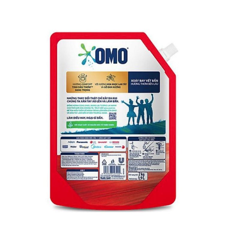 Nước giặt OMO Matic Comfort Tinh dầu thơm 2.0kg