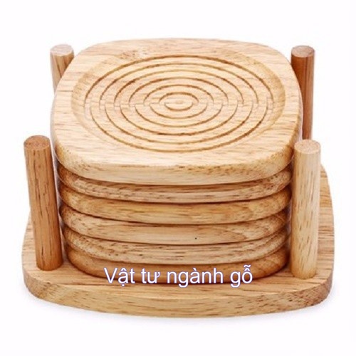Lót ly hình xoắn ốc, đế lót ly gỗ, KT120x104x65mm