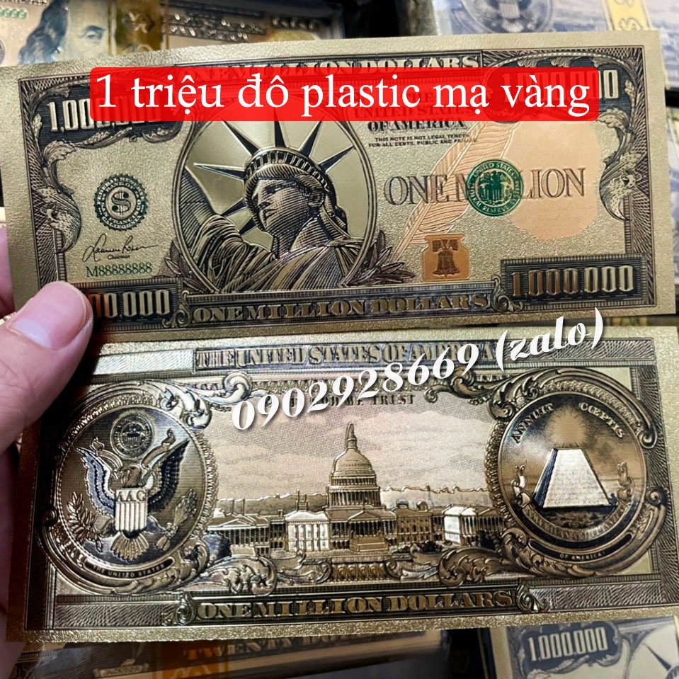 1 Triệu Đô Plastic Mạ Vàng Cao Cấp, Quà Tặng May Mắn, Phong Thủy