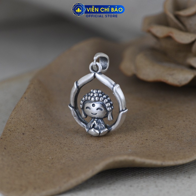 Mặt dây chuyền bạc nữ Phật Liên Hoa Vi Tiếu bạc chất lệu Thái S925 thời trang phụ kiện trang sức nữ Viễn Chí Bảo M000010