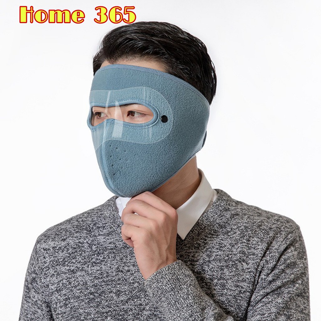 Mặt nạ bảo vệ chất nỉ có kính trong suốt chống nắng, chống bụi, ngăn virus cho xe đi ngoài trời