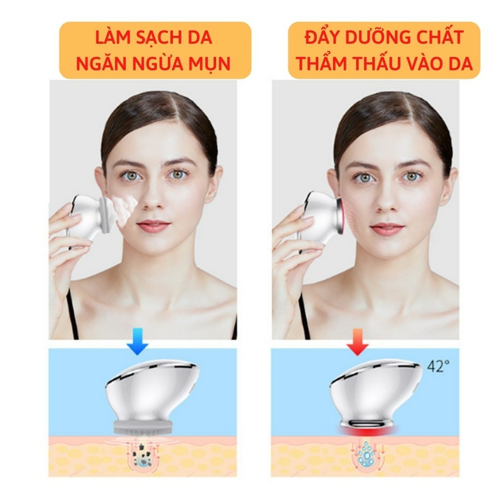 ❤Chính hãng❤ Máy rửa mặt đa năng cao cấp Kakusan ❤ 2 in 1 làm sạch và đẩy di tinh chất Wellderma foreo pebble lisa halio | BigBuy360 - bigbuy360.vn