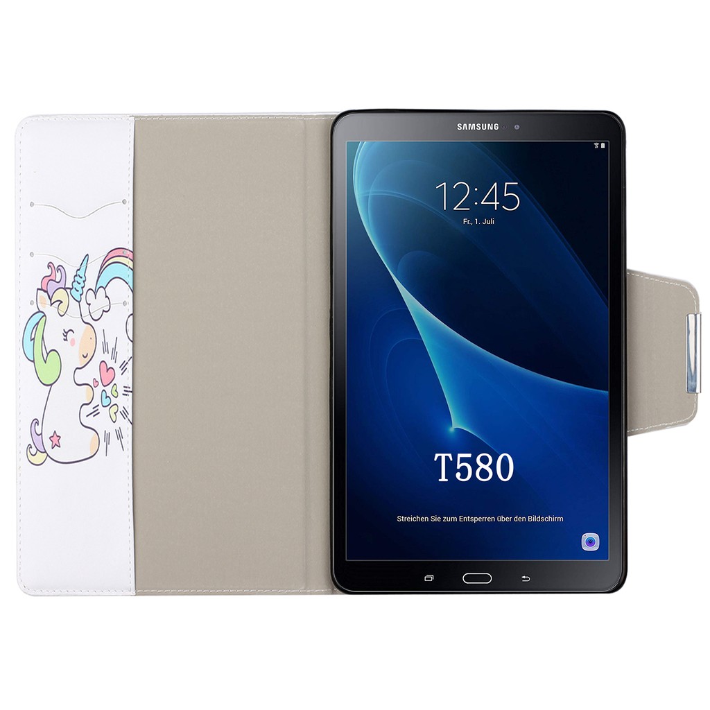 Bao da máy tính bảng PU nắp lật từ tính họa tiết hoạt hình cho Samsung Galaxy Tab A/A6 10.1 inch 2016 SM-T580 T585