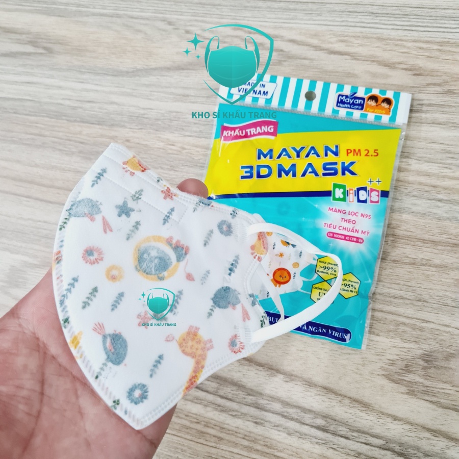 Khẩu trang Mayan PM 2.5 3D mask for kids túi 5 cái
