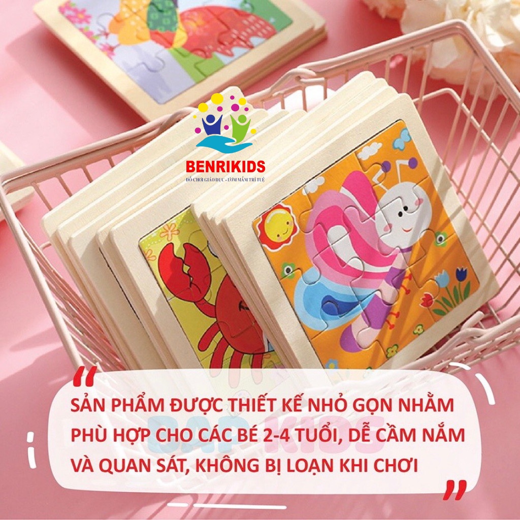Đồ Chơi Tranh Ghép Gỗ, Set 5 Tranh Lắp Ráp 9 Mảnh Nhiều Chủ Đề Cho Bé Lựa Chọn