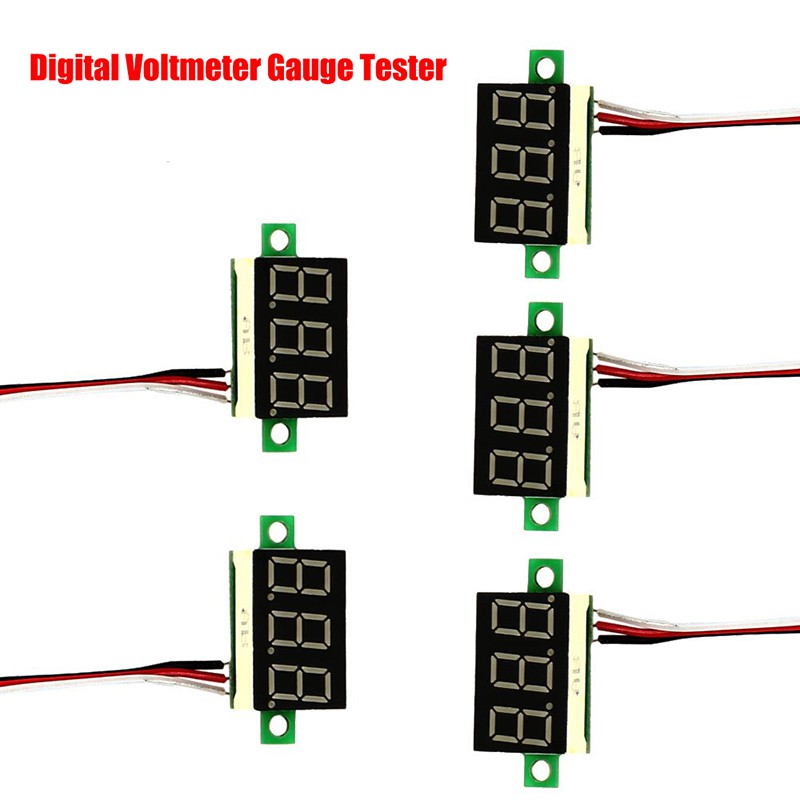 Vôn kế ba dây 0.36 inch DC 0-30V Vôn kế DC Đầu cho màn hình kỹ thuật số Vôn kế xe máy 0.36 inch DC 0-30V 3 chữ số Đồng hồ đo điện áp hiển thị chữ số Mini LED Dụng cụ đo điện áp kỹ thuật số Đỏ / Xanh lam / Xanh lá cây