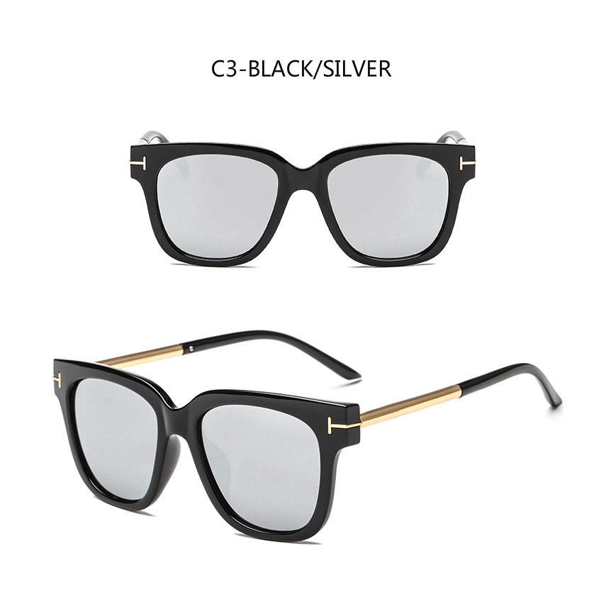 Kính râm kim loại tròn loại mới hình vuông thời trang nam nữ