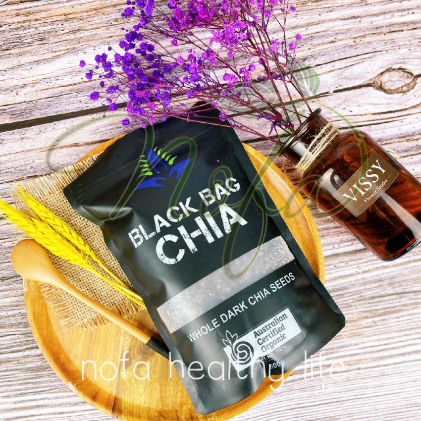 500Gram Hạt Chia Úc Organic Chia Seeds Túi Đen hàng chuẩn date mới NOFA | BigBuy360 - bigbuy360.vn