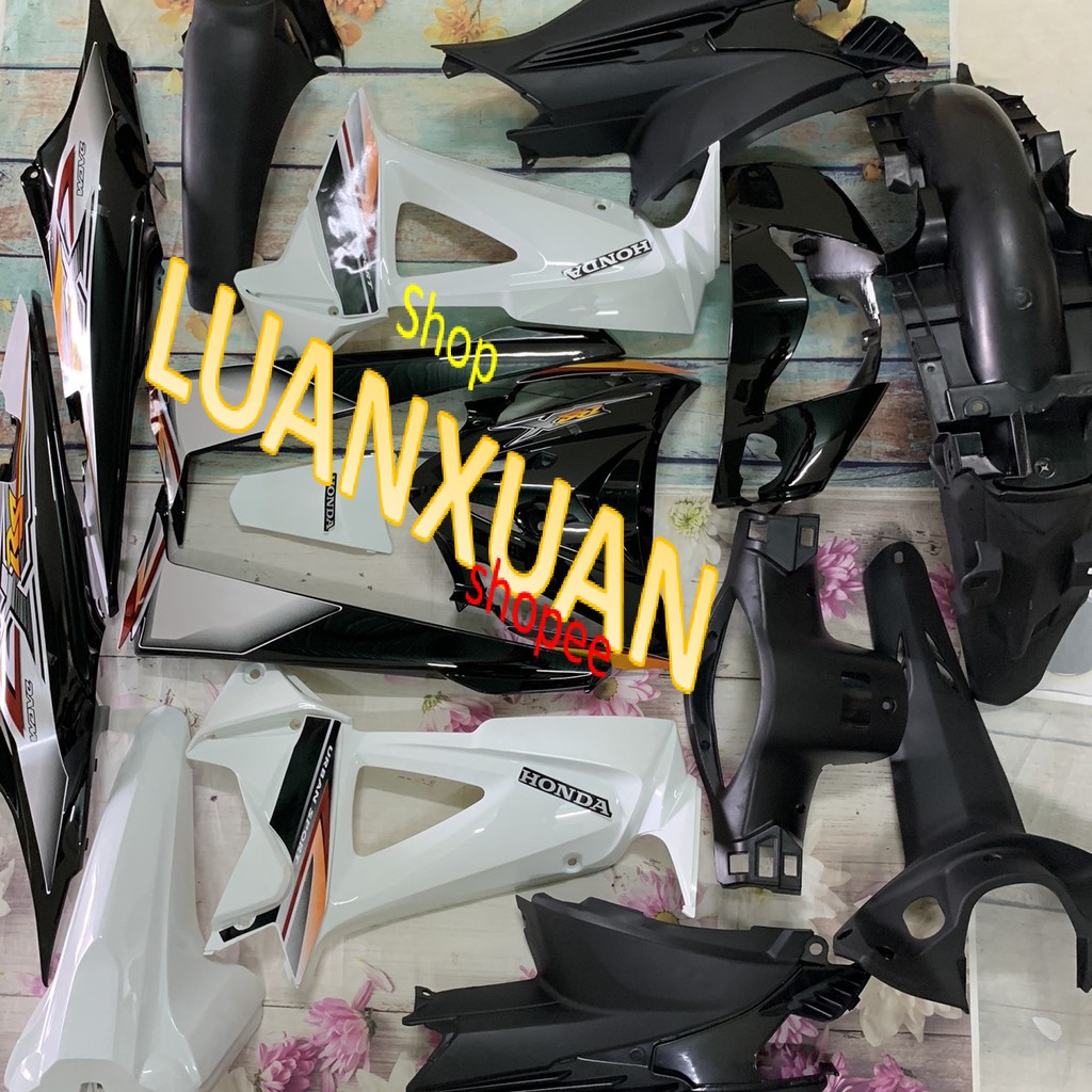 Bộ Dàn áo xe Wave RSX 100, rsx siêu nhân màu Trắng  -nhựa nguyên sinh loại đẹp