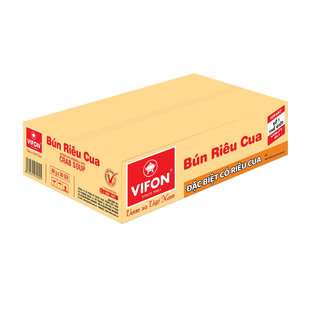 Combo 2 Thùng 30 Gói Bún Riêu Cua VIFON 80g/Gói