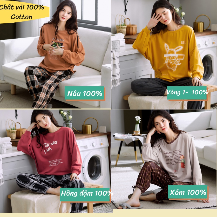 [CHẤT ĐẸP COTTON 100%] Bộ Sau Sinh Chất Cotton Mềm Mịn Dài Tay (Ảnh thật)