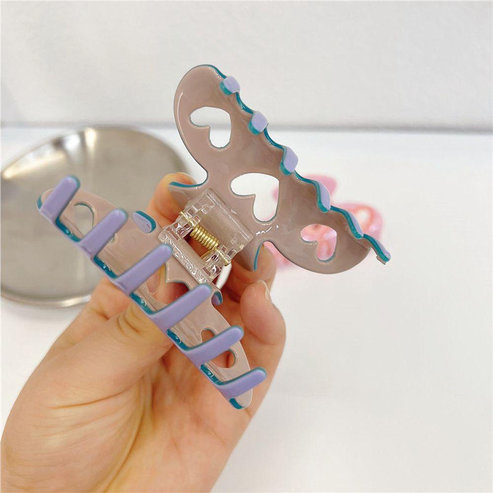 Kẹp Tóc Móng Vuốt Hình Trái Tim Cá Mập Rỗng Cho Nữ