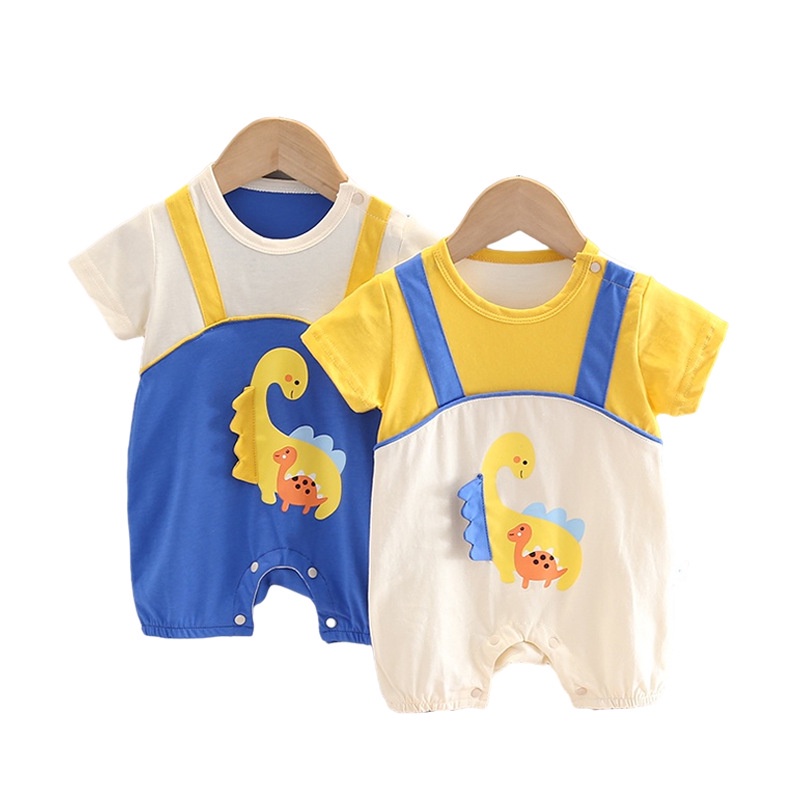 Áo Liền Quần Tay Ngắn Bằng Cotton Dành Cho Bé Trai Gái