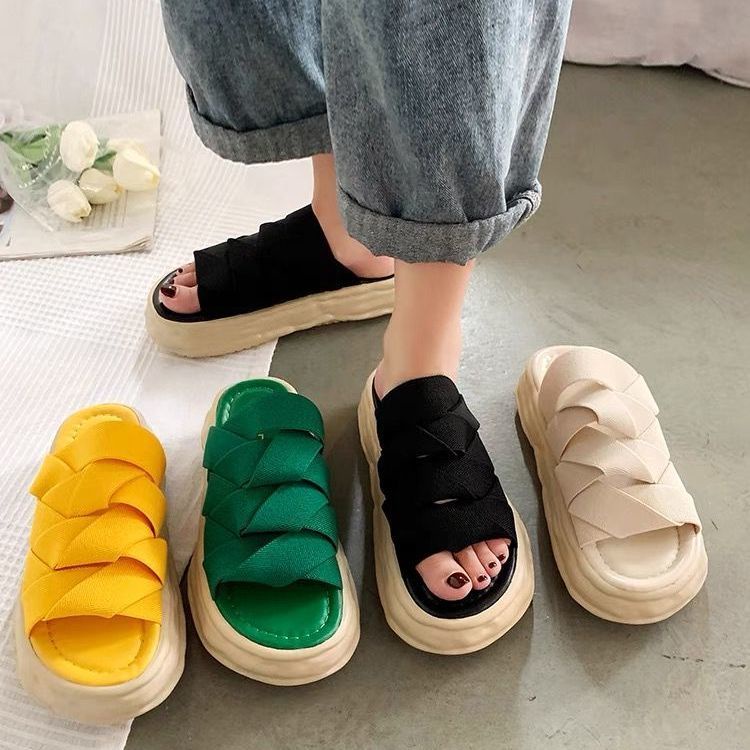 Dép Sandal Đế Dày Thiết Kế Mới Thời Trang Theo Phong Cách Pháp
