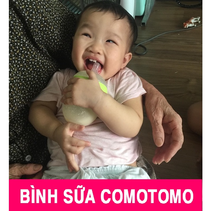 Bình sữa comotomo kèm tay cầm cánh tiên siêu dễ thương bé tập bú  150ml/250ml