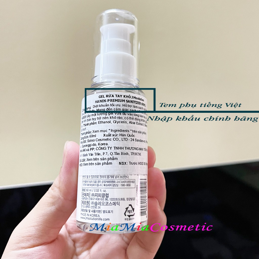 Gel Rửa Tay Khô Kháng Khuẩn 99,9% JmSolution Life Hands Premium Sanitizer 60ml [NHẬP KHẨU CHÍNH HÃNG] | BigBuy360 - bigbuy360.vn