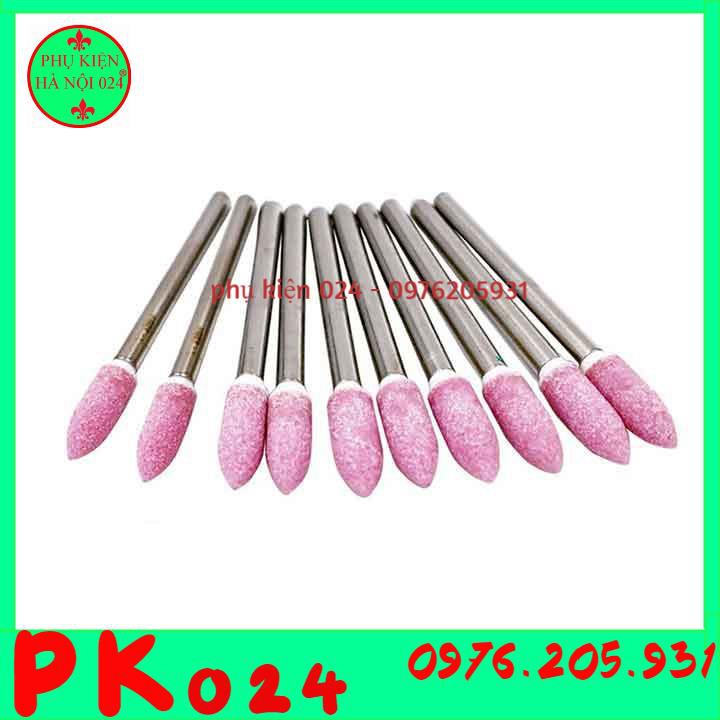 Combo Đá Mài Trục 3mm Đường Kính Mũi Từ 4-10mm Hình Trụ, Hình Nón
