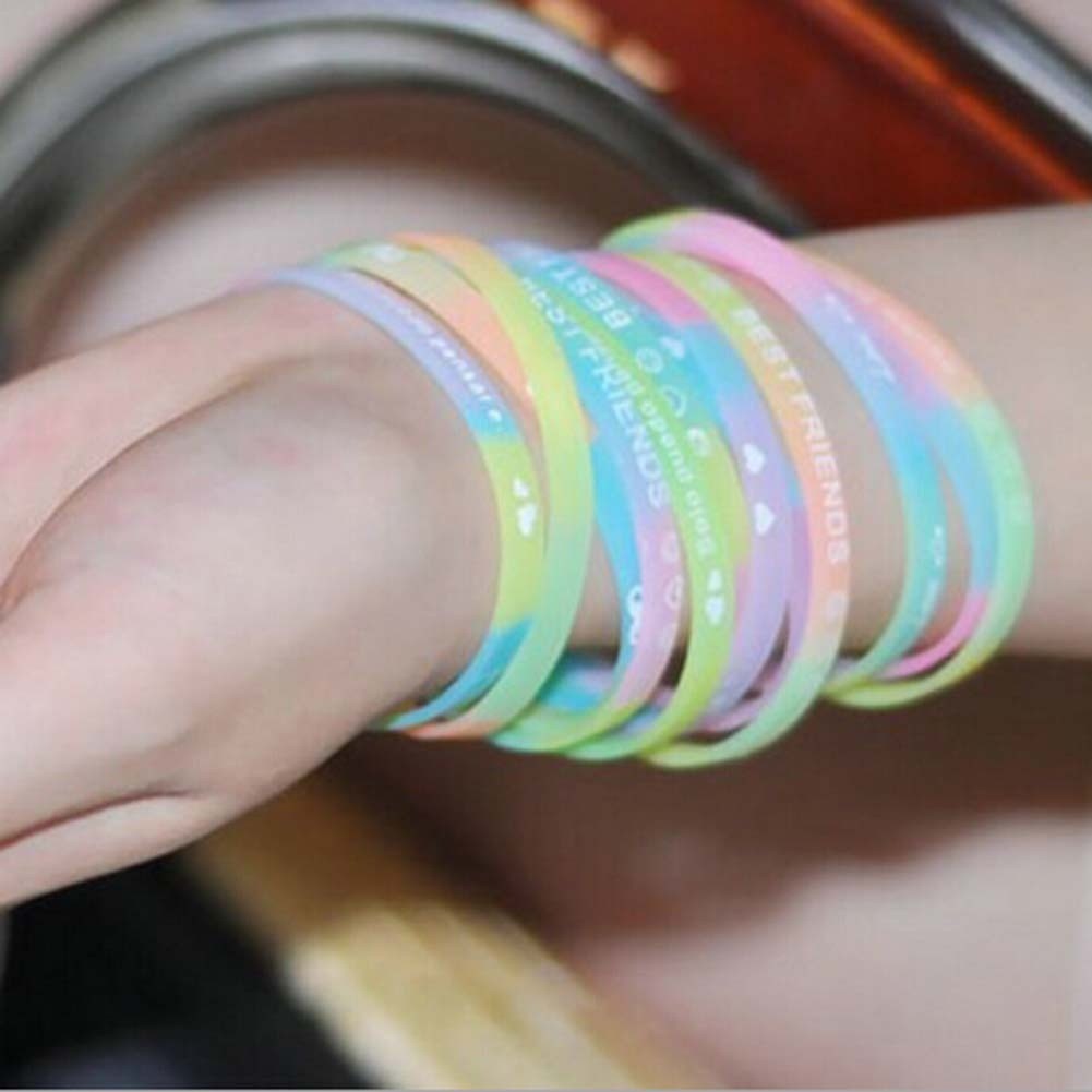 Vòng tay silicon thiết kế in chữ phát sáng trong bóng tối cá tính trẻ trung năng động