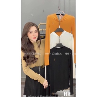Áo thun nữ dài tay cổ tròn kèm tag