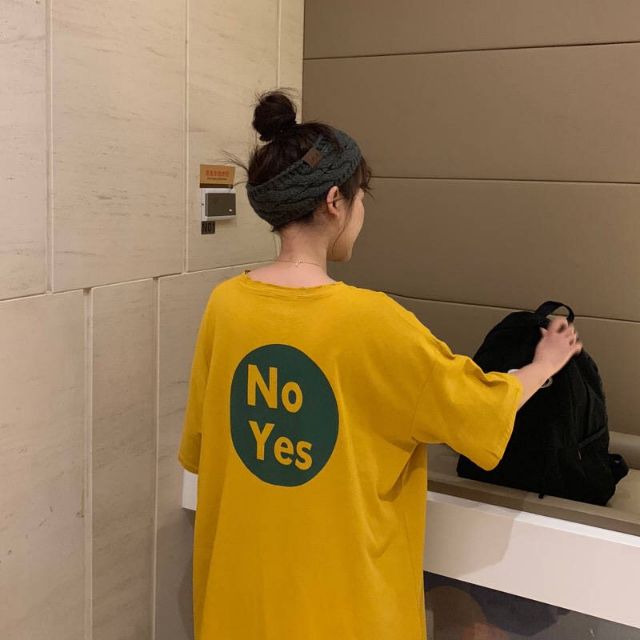 Áo thun tay lỡ No Yes.