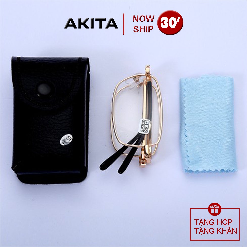 Kính lão thị viễn thị gập gọn có bao đựng AKITAKVT20 có bao đựng tiện lợi có độ nét sáng rõ