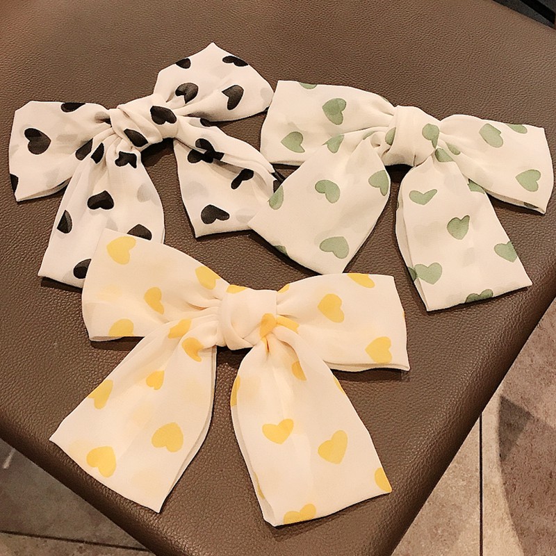 Kẹp Tóc Nơ Vải Chiffon Phong Cách Hàn Quốc