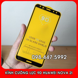 Kính Cường Lực 9D Huawei Nova 2i. Keo Toàn Màn Hình, Không Hạt Li Ty. Tặng Keo Chống Hở Mép