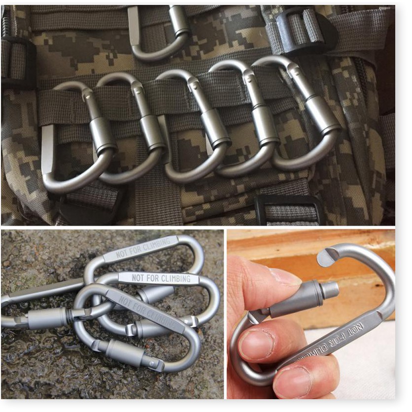 Khóa treo leo núi 👉BH 1 THÁNG 👈Móc khóa nhôm Carabiner hình chữ D được làm từ hợp kim nhôm cao cấp siêu cứng và bền 84