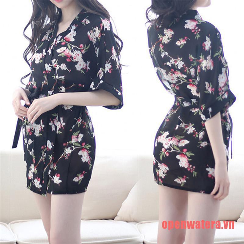 Áo Choàng Ngủ Vải Chiffon Họa Tiết Hoa Quyến Rũ Cho Nữ | BigBuy360 - bigbuy360.vn
