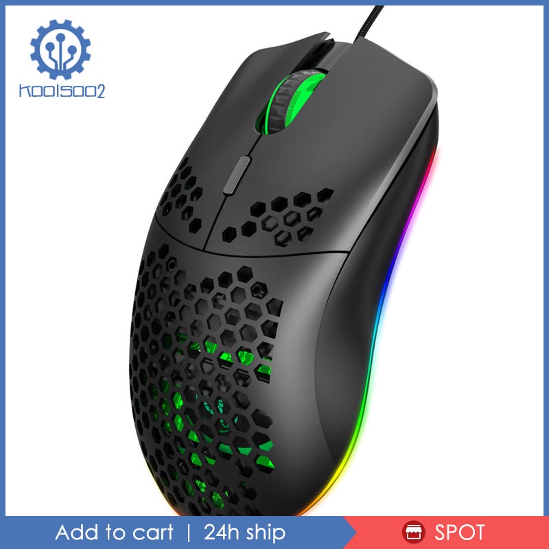 Gaming Mice Mouse 6400 DPI USB RGB Flowing Backlit Light Wired PC Laptop