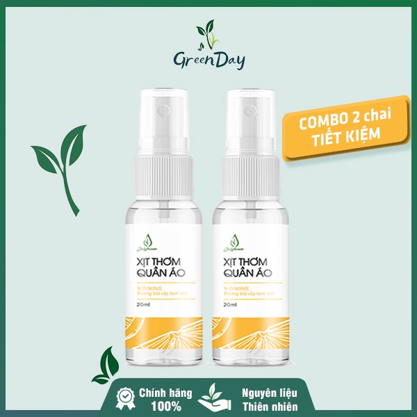 COMBO 2 Xịt Thơm Quần Áo Hương Nước hoa Winsome - Chai xịt 20ml