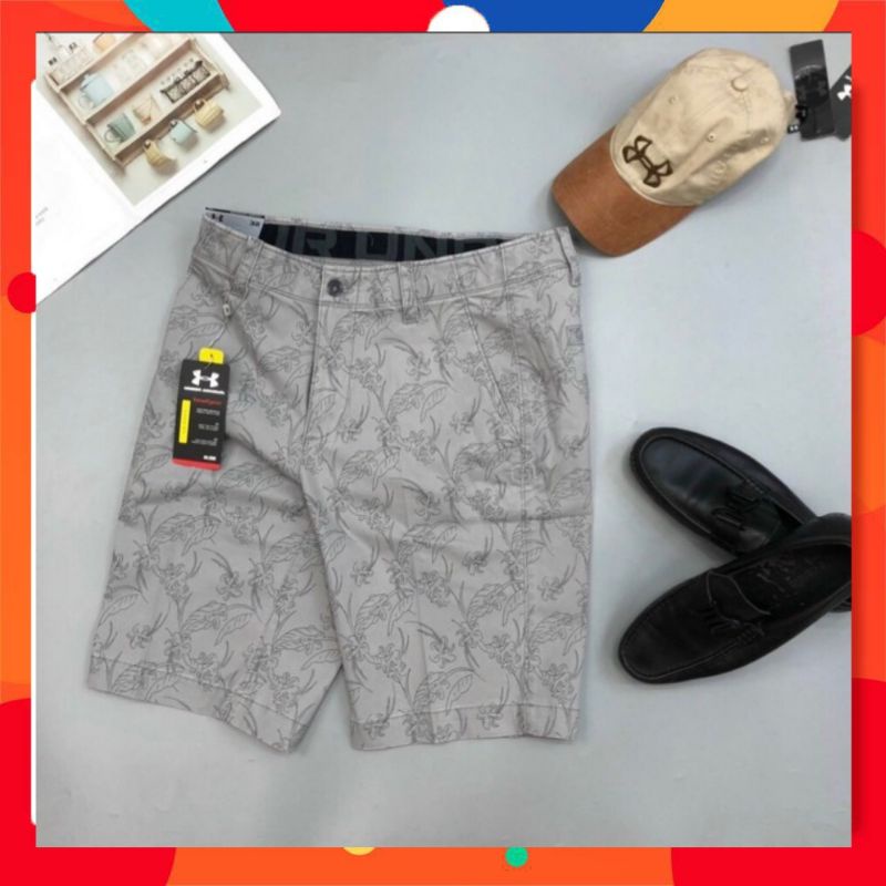 Quần short kaki nam họa tiết hoa văn cao cấp UNDERARMOUR phong cách thời trang lịch lãm size 30-38
