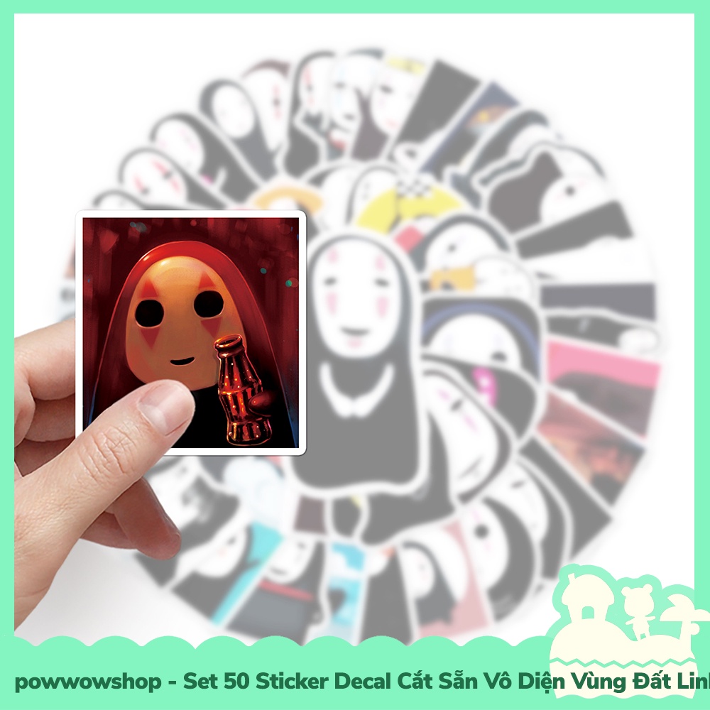[Sẵn VN - Hỏa Tốc] Set 50 Sticker Mini Decal Dán Trang Trí Vật Dụng Mẫu Anime Manga Vô Diện Vùng Đất LH Chibi