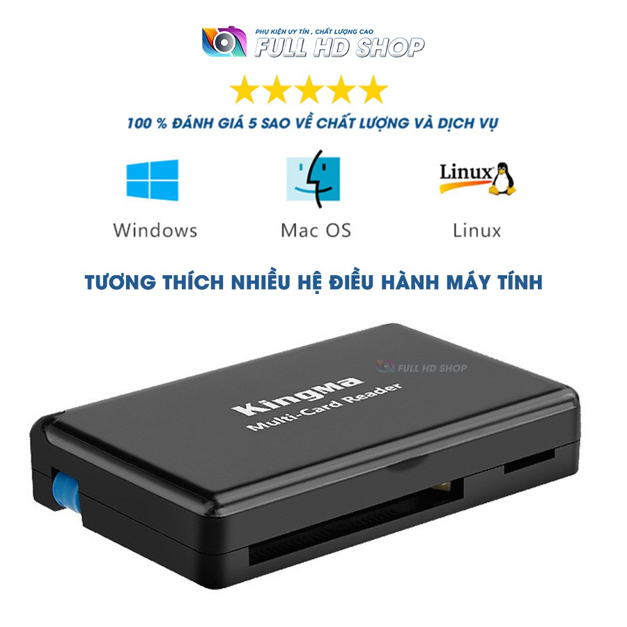 Đầu Đọc Thẻ Nhớ 3.0 Kingma Tích Hợp Hộp Đựng Thẻ Nhớ CF SD Micro SD Bảo Hành 1 Đổi 1 Full HD Shop Mã HD03