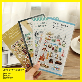 Set 2 tấm sticker dán trang trí sổ tay nhật bản