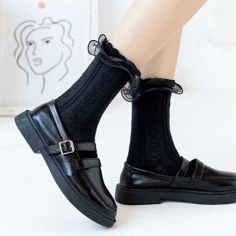 Tất lolita cổ cao viền ren cực xinh