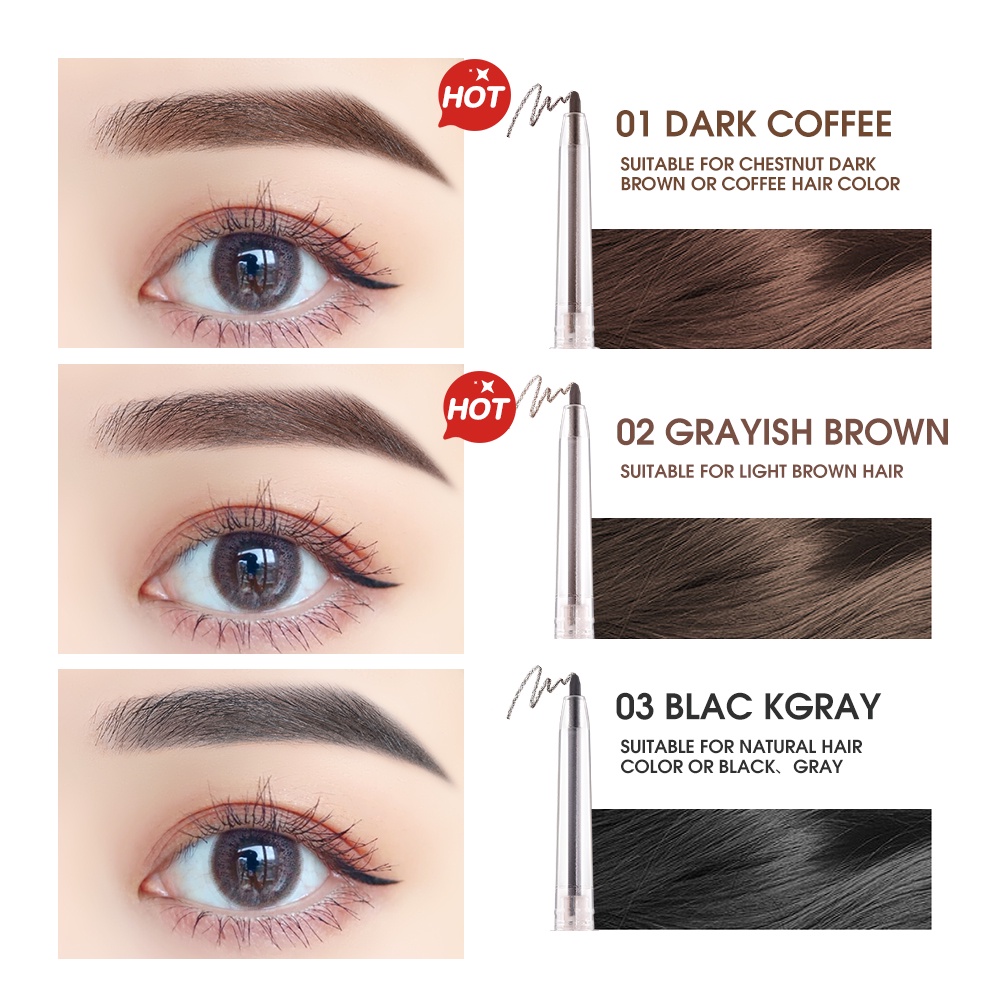 O.TWO.O Eyebrow Makeup Set 4pcs Eyebrow Pencil+ Tinted Eyebrow Gel+ Eyebrow TrimmerX2 Cosmetics Kit 77g