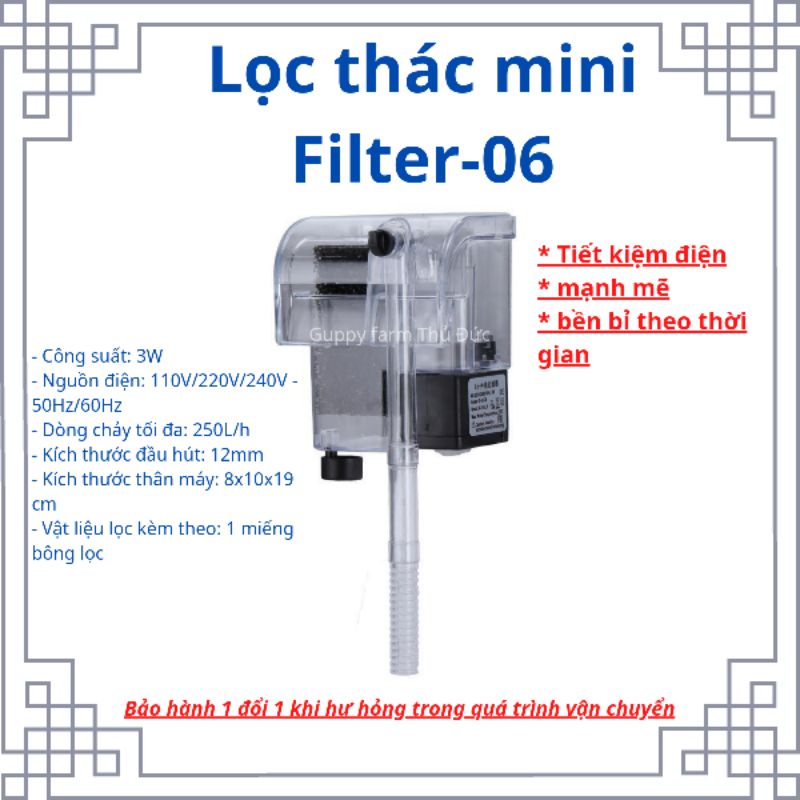 ( tặng vật liệu lọc) lọc thác mini cho hồ cá nhỏ, hồ thủy sinh