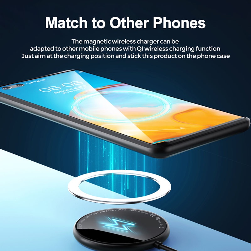 Set 1/5 nhẫn đỡ Fonken kim loại có thể gắn giá đỡ từ tính xe hơi hỗ trợ sạc không dây Qi cho Huawei Xiaomi iPhone 12 13