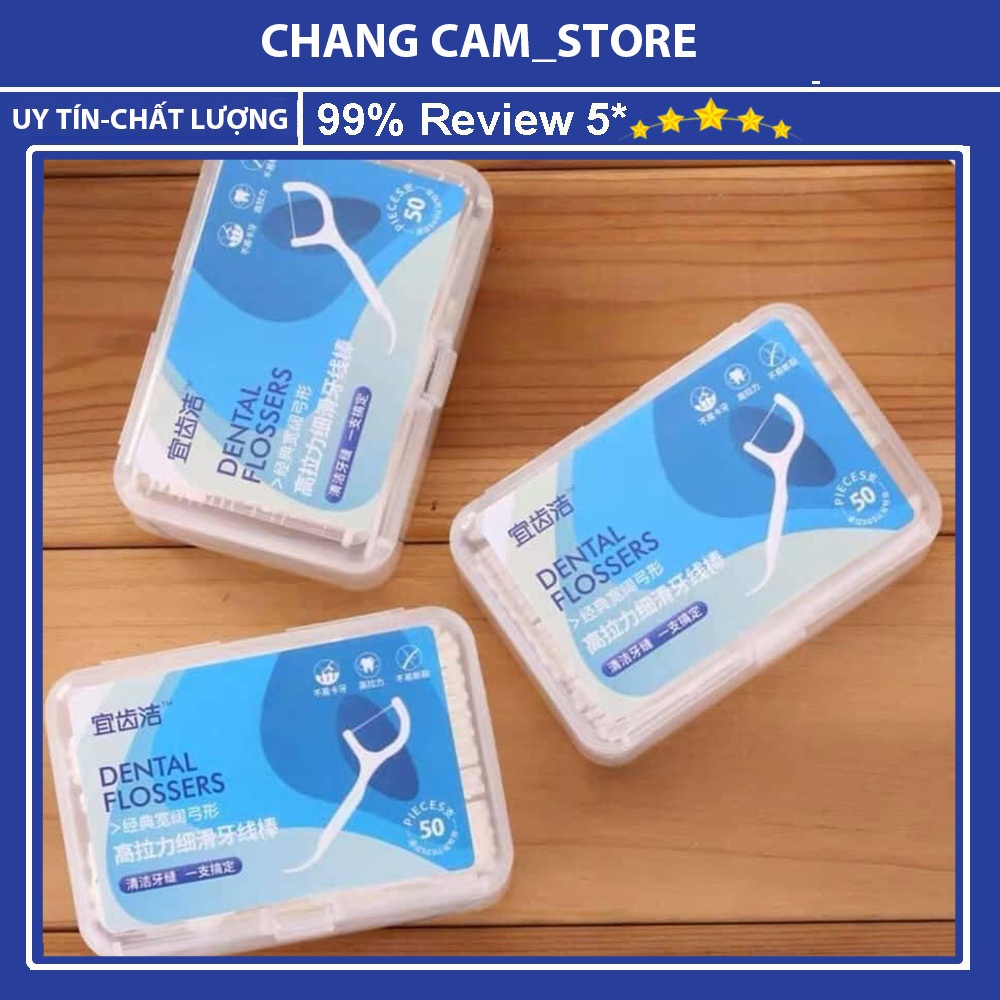 Set 3 Hộp tăm chỉ nha khoa,tiệt chùng sợi chỉ mảnh,vệ sinh, chăm sóc răng miệng
