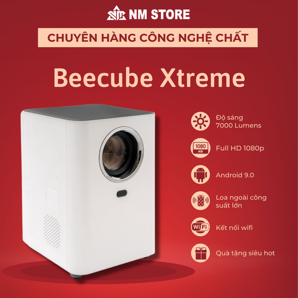 Máy Chiếu Mini Android Beecube Xtreme - Full Hd 1080p - Hỗ Trợ 4k -7000 Lumes - Kết Nối Điện Thoại + Wifi - Chính Hãng