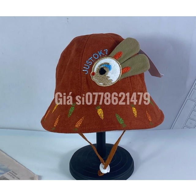 mũ bo nhung sơ sinh thỏ  3 tháng đến 1 tuổi - nón vải nhung mịm cực xinh