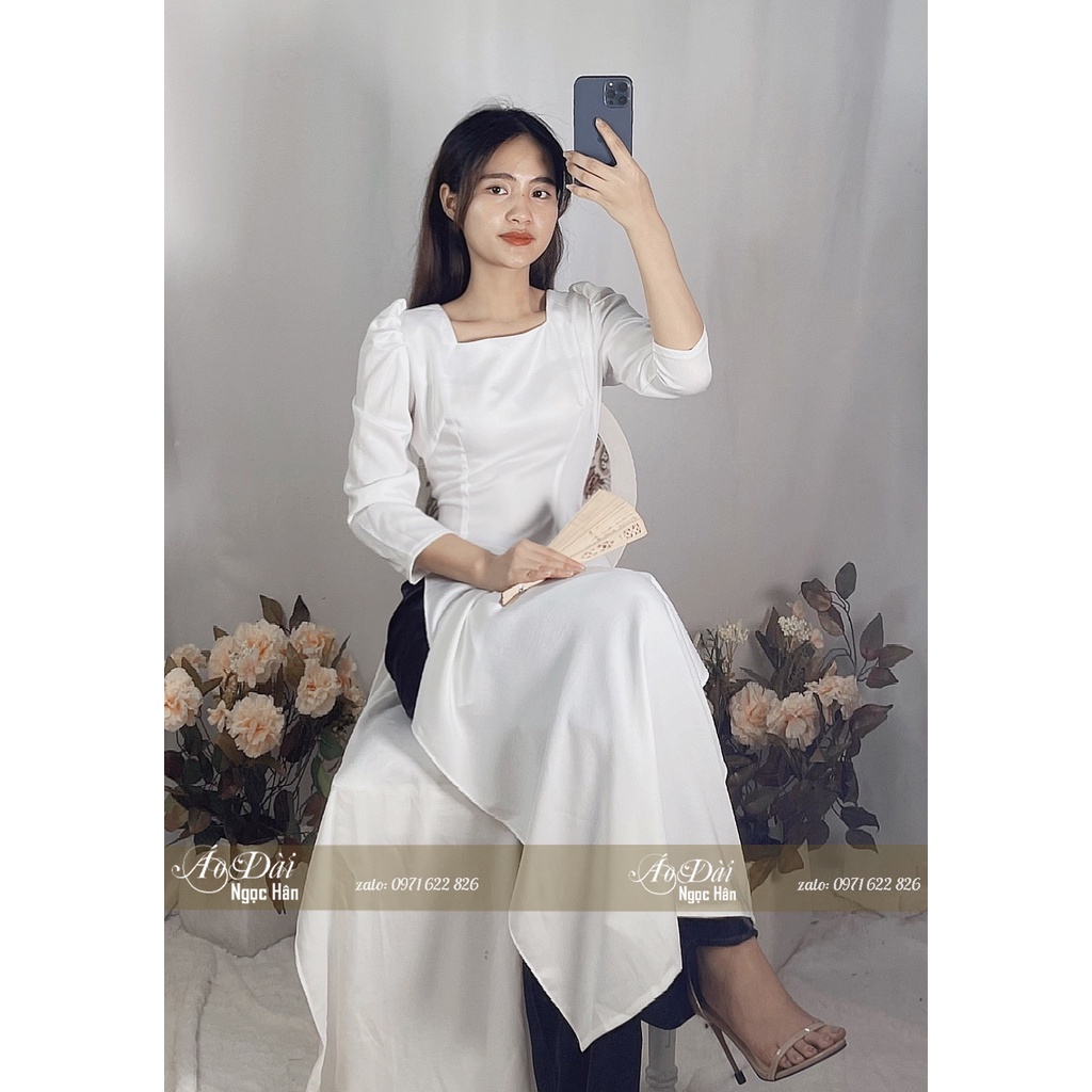 Áo Dài Truyền Thống Nữ Vai Bồng Cổ Vuông A73